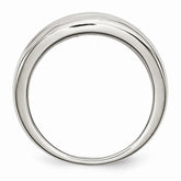 Sophia Jewelers Polished Stainless Steel CZ Ring Elegant Synthetic Stone